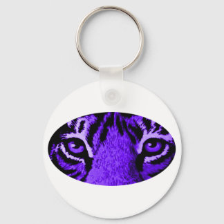 Purple Tiger Eyes The MUSEUM Zazzle Gifts Keychain