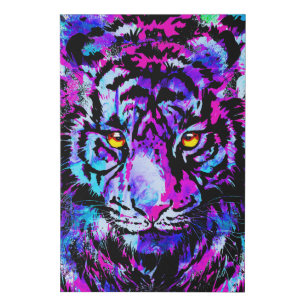 Purple Tiger Faux Canvas Print - Wildlife Big Cat