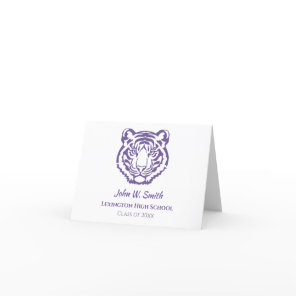 Purple Tiger Mascot School Thank You Notes