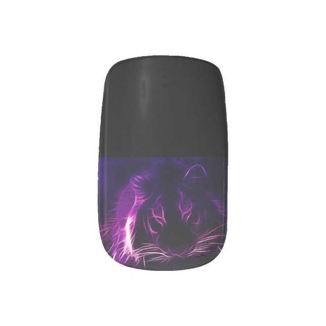 Purple Tiger Minx Nail Wraps (Left Thumb)