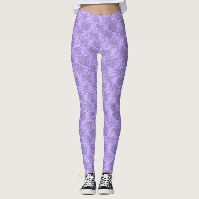 Purple Tiger Pattern Leggings (Front)