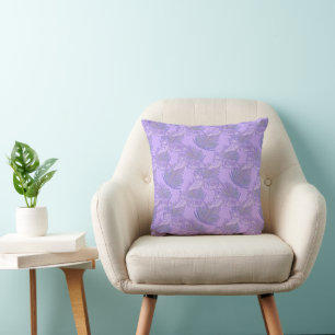 Purple Tiger Pattern Throw Pillow