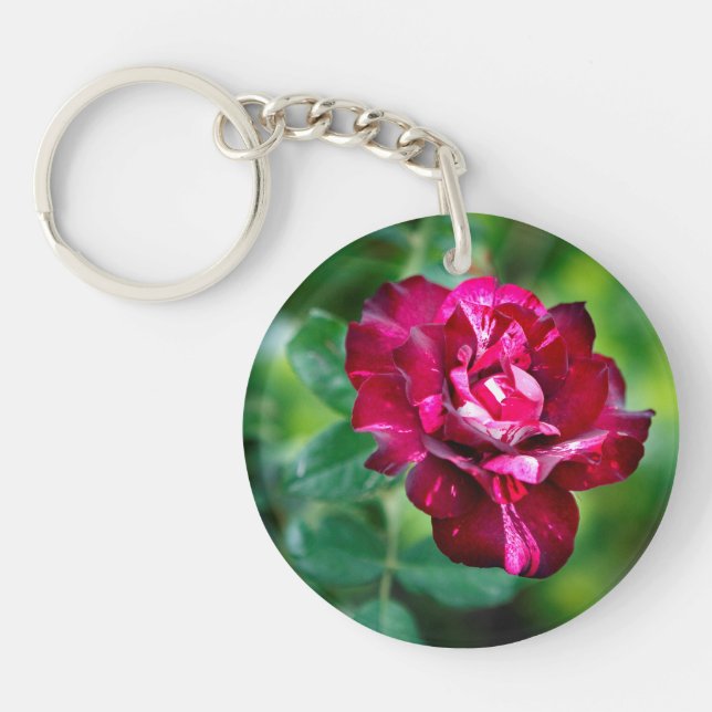 Purple Tiger Rose Keychain (Front)