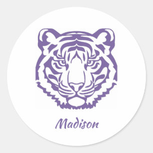Purple Tiger School Mascot Sticker