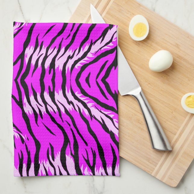Purple Tiger Skin Pattern Design  Kitchen Towel (Quarter Fold)