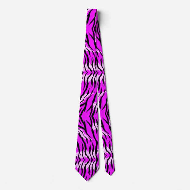 Purple Tiger Skin Pattern Design  Neck Tie (Front)