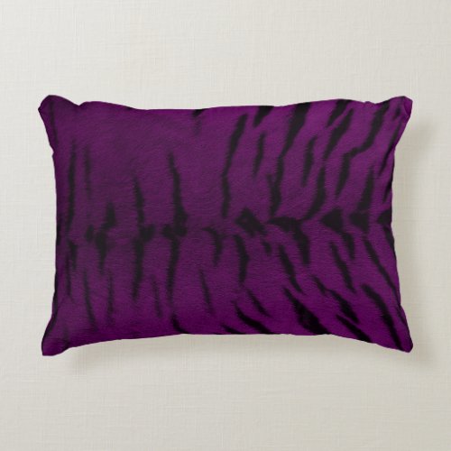Purple Tiger Skin Print Accent Pillow