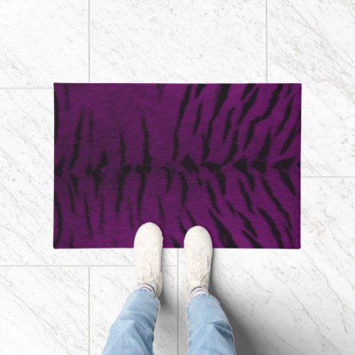 Purple Tiger Skin Print Doormat