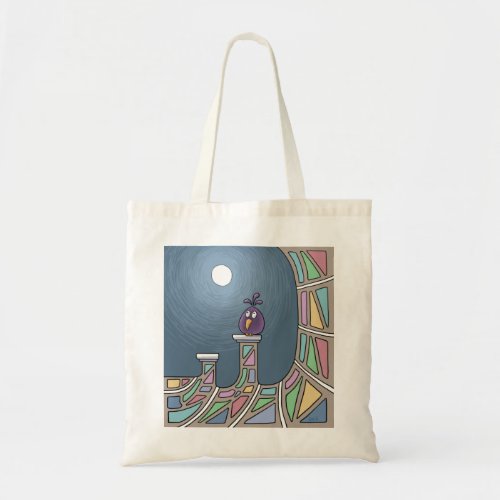  Purple Tiki Bird with full moon  Tote Bag