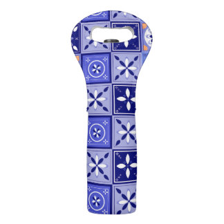 Purple tile pattern wine bag