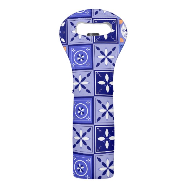 Purple tile pattern wine bag (Front)