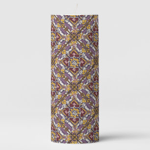 Purple Tile Pillar Candle