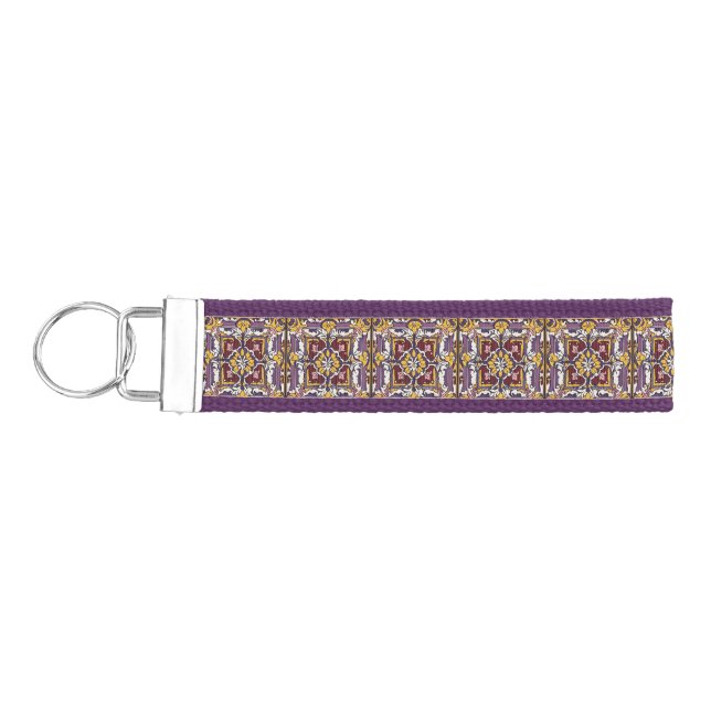 Purple Tile  Wrist Keychain (Keys on Left)