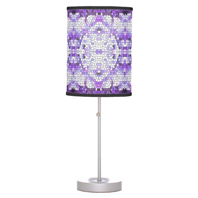 Purple tiles - mosaic, greek style,     table lamp (Front)