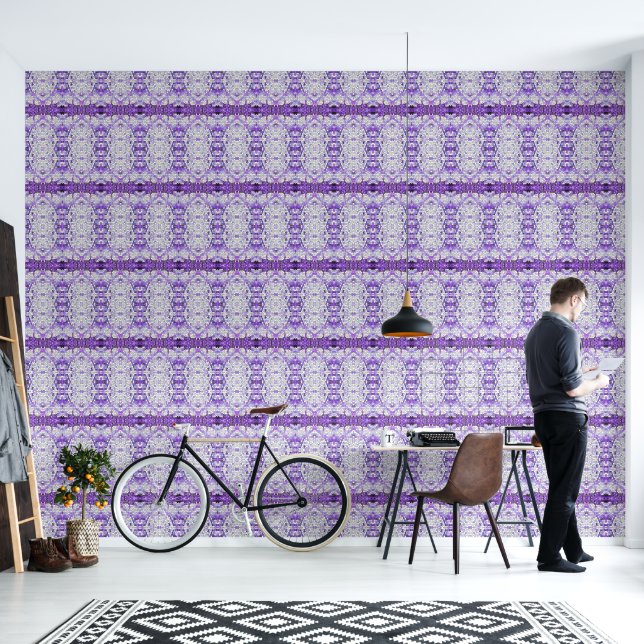 Purple tiles - mosaic, greek style, wallpaper  (Living Room)