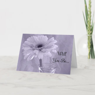 Purple Tinted Daisy Be My Bridesmaid Invitation