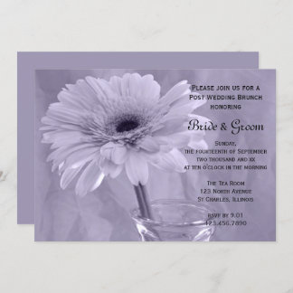 Purple Tinted Daisy Post Wedding Brunch Invitation