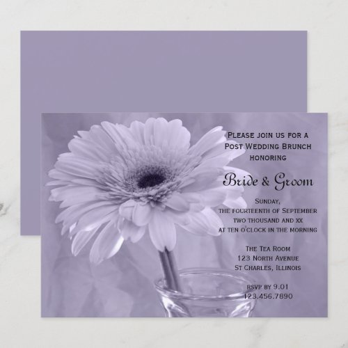 Purple Tinted Daisy Post Wedding Brunch Invitation