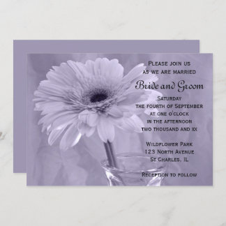 Purple Tinted Daisy Wedding Invitation