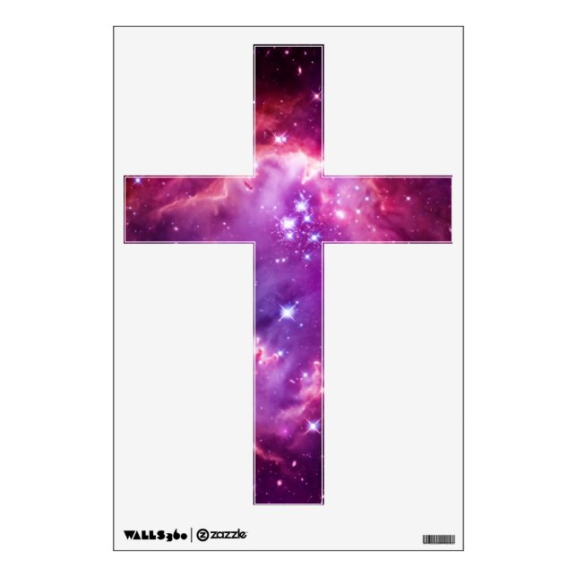 Purple Tinted Galactic Cross Wall Sticker (Front)