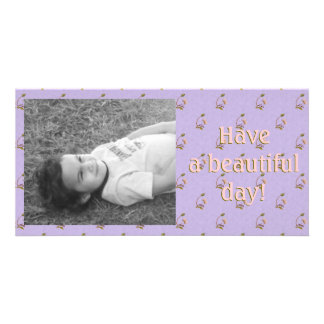 Purple Tiny Flowers Photo Card