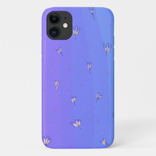 Purple to Blue with Tiny Flowers  iPhone 11 Case