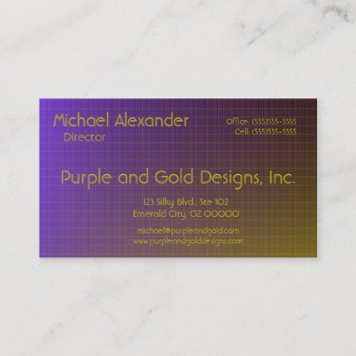 Customizable Purple to Gold Pattern Business Card Templates