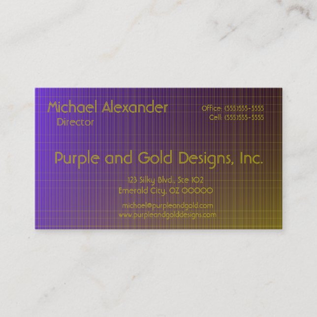 Purple to Gold Pattern Business Card (Front)