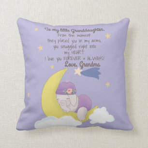 Purple To My Granddaughter Elephant Custom Nursery Throw Pillow