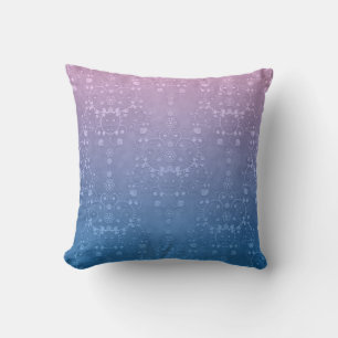 Purple to Periwinkle Floral Intricate Damask Throw Pillow