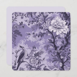 Purple Toile de Fleur Note Card