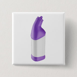 Purple toilet cleaner bottle with blank label button