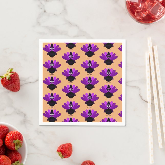 Purple Tom Turkey Napkins (Insitu)