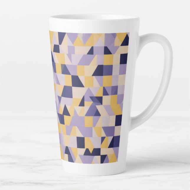 Purple Tone Contemporary Design  Latte Mug (Right)