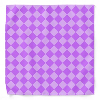 Purple Tone Diamonds Checkerboard Pattern Bandana by BestPatterns4u at Zazzle