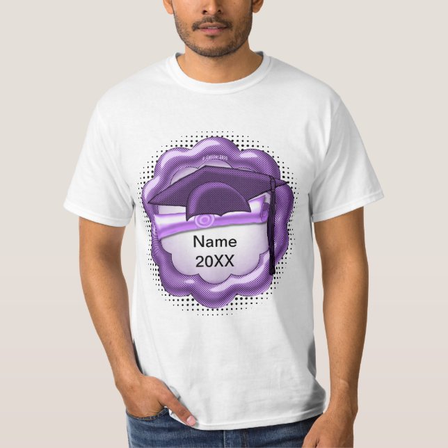 Purple Tone Grad Cap custom  T-Shirt (Front)