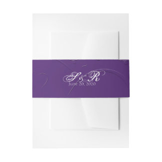Purple Tone on Tone Heart Wedding Belly Band