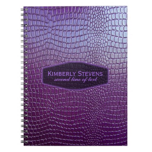 Purple Tone Snake Skin Faux Leather Look Notebook