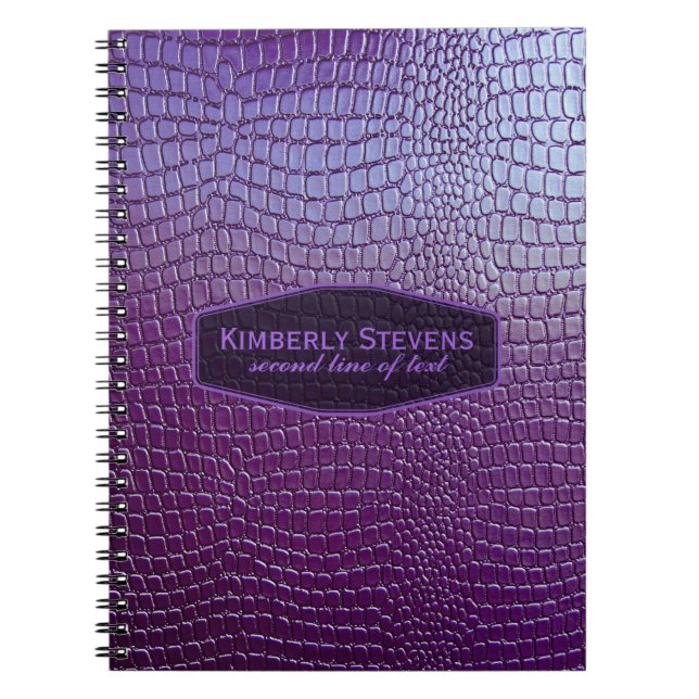 Purple Tone Snake Skin Faux Leather Look Notebook (Front)