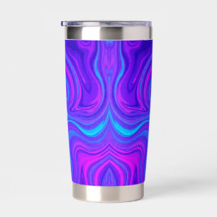 Purple Tone Wavy Psychedelic Design Insulated Tumbler