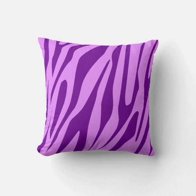 Purple Tones Tiger Seamless Pattern Throw Pillow (Front)