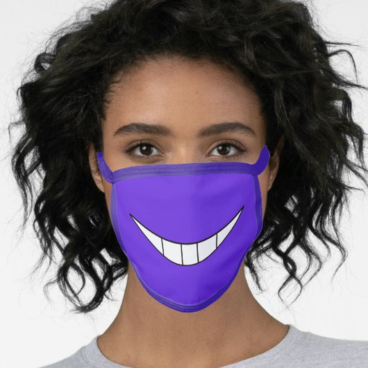 purple toon gengar grin smile facemask cloth face mask (Worn Her)