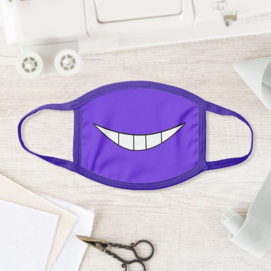 purple toon gengar grin smile facemask cloth face mask (Insitu)