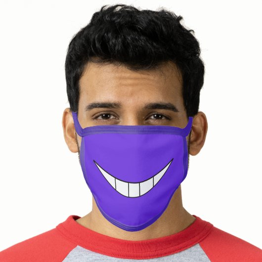 purple toon gengar grin smile facemask cloth face mask (Worn Him)