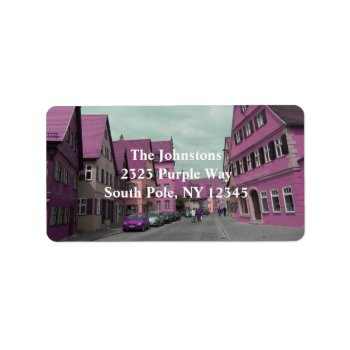 Purple Town New Address Label by seashell2 at Zazzle