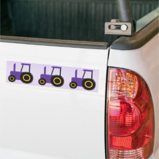 Purple Tractor Bumper Sticker
