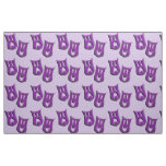 Purple Tragedy and Comedy Masks Fabric