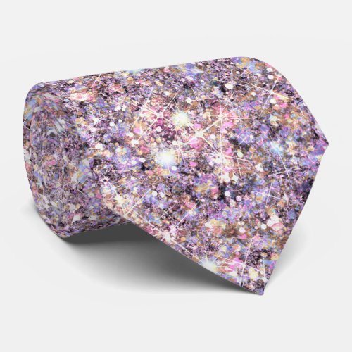 Purple Treasure Mermaid Glitter Neutral Tones Neck Tie