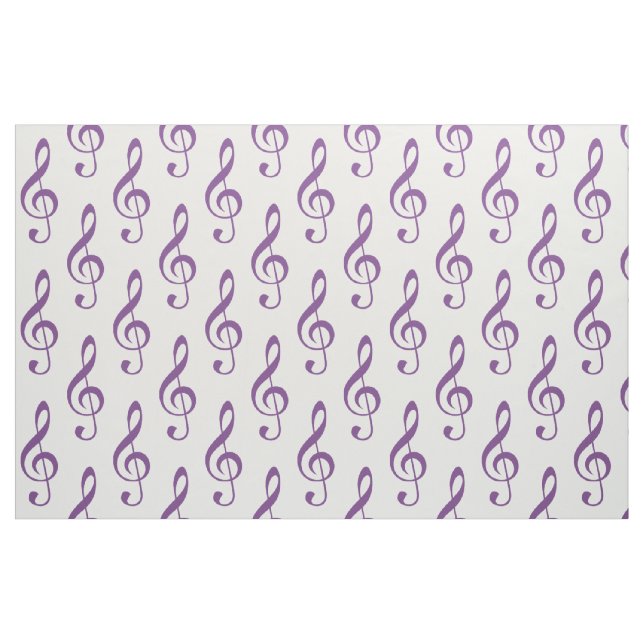 Purple Treble Clef Pattern Fabric (Fat Quarter)