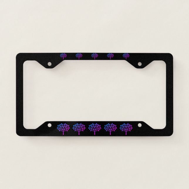 purple tree license plate frame (Front)